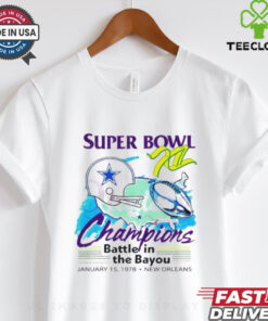 Dallas Cowboys Super Bowl Champions 1975 New Orleans Shirt featuring a retro design that honors the Cowboys' historic Super Bowl victory in 1975. Celebrate the team's legacy and iconic win in New Orleans with this classic, commemorative apparel.