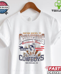 Dallas Cowboys Super Bowl VI Champions New Orleans LA Shirt featuring a bold design that celebrates the Cowboys' historic victory in Super Bowl VI. Show your pride for the team’s legacy with this iconic, commemorative apparel honoring their win in New Orleans.