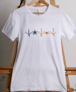 Dallas Cowboys Texas Longhorns Heartbeat Shirt 2 Dallas Cowboys Texas Longhorns Heartbeat Shirt