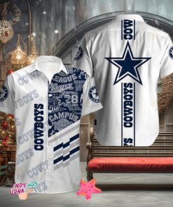 Dallas Cowboys Themed Tropical Hawaiian Shirt Classic Sports Style