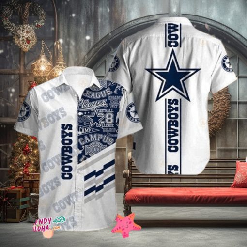 Dallas Cowboys Themed Tropical Hawaiian Shirt Classic Sports Style