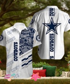 Dallas Cowboys Themed Tropical Hawaiian Shirt Classic Sports Style