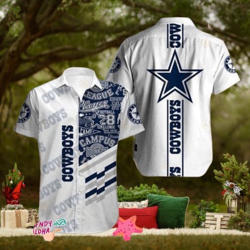 Dallas Cowboys Themed Tropical Hawaiian Shirt Classic Sports Style