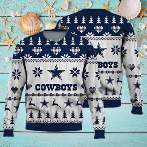 Dallas Cowboys Vintage Design Xmas Tree 2024 Ugly Christmas Sweater