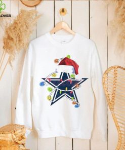 Dallas Cowboys With Santa Hat And Christmas Light Shirt