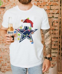 Dallas Cowboys With Santa Hat And Christmas Light Shirt 1 Dallas Cowboys With Santa Hat And Christmas Light Shirt