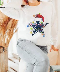 Dallas Cowboys With Santa Hat And Christmas Light Shirt 2 Dallas Cowboys With Santa Hat And Christmas Light Shirt