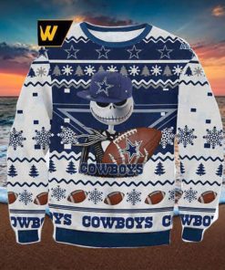 Dallas Cowboys X Jack Skellington Football 2023 Ugly Christmas Sweater