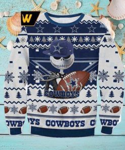 Dallas Cowboys X Jack Skellington Football 2023 Ugly Christmas Sweater