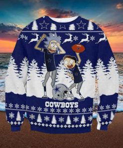 Dallas Cowboys X Rick Morty 2023 Ugly Christmas Sweater