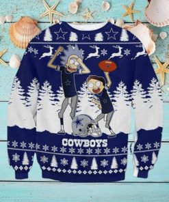 Dallas Cowboys X Rick Morty 2023 Ugly Christmas Sweater