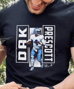 Dallas Cowboys football Dak Prescott 4 player action pose signature draw shirt