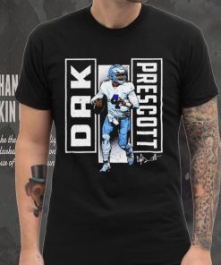 Dallas Cowboys football Dak Prescott 4 player action pose signature draw shirt 1 Dallas Cowboys football Dak Prescott 4 player action pose signature draw shirt