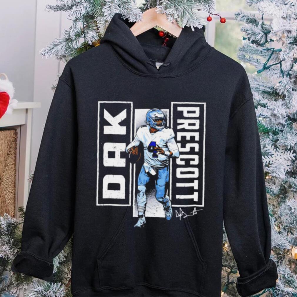 Dallas Cowboys football Dak Prescott 4 player action pose signature draw shirt Dallas Cowboys football Dak Prescott 4 player action pose signature draw shirt