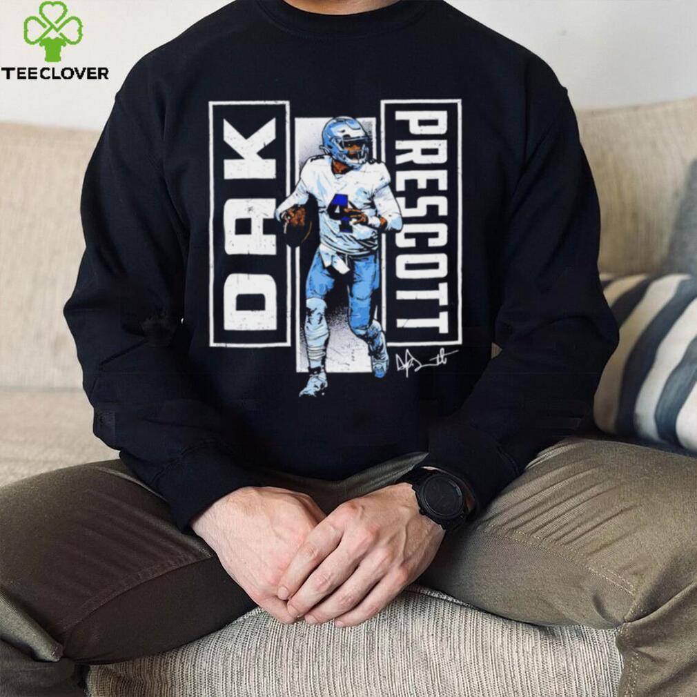 Dallas Cowboys football Dak Prescott 4 player action pose signature draw shirt Dallas Cowboys football Dak Prescott 4 player action pose signature draw shirt