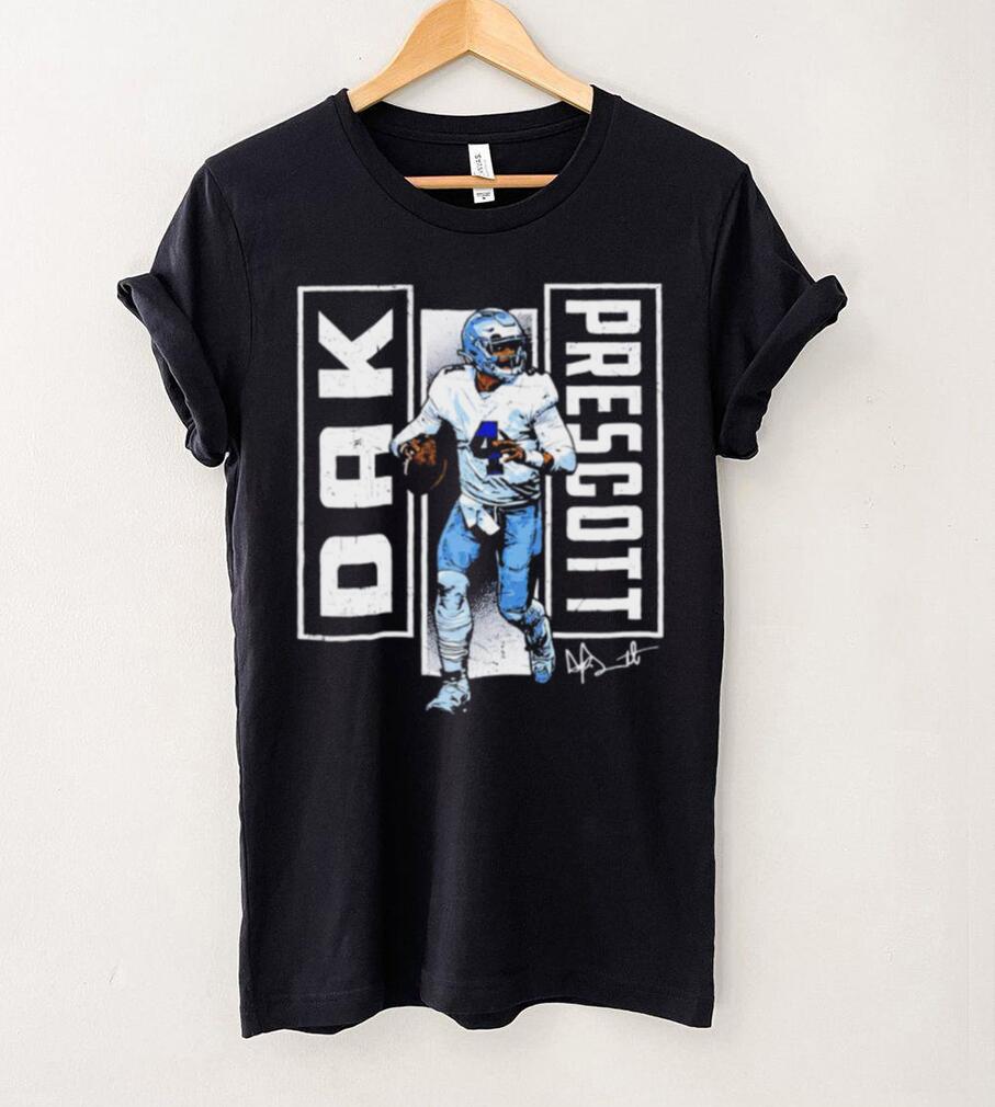 Dallas Cowboys football Dak Prescott 4 player action pose signature draw shirt Dallas Cowboys football Dak Prescott 4 player action pose signature draw shirt