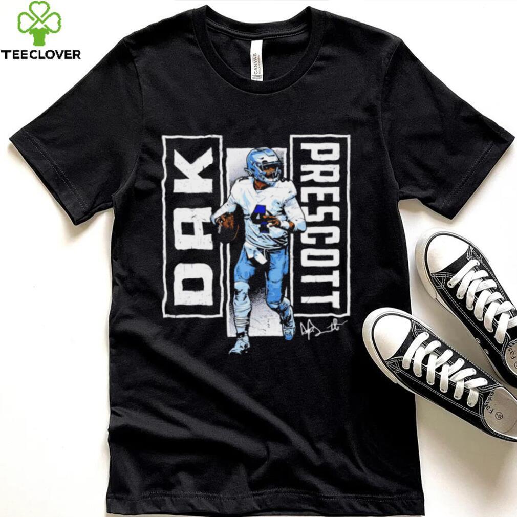 Dallas Cowboys football Dak Prescott 4 player action pose signature draw shirt Dallas Cowboys football Dak Prescott 4 player action pose signature draw shirt