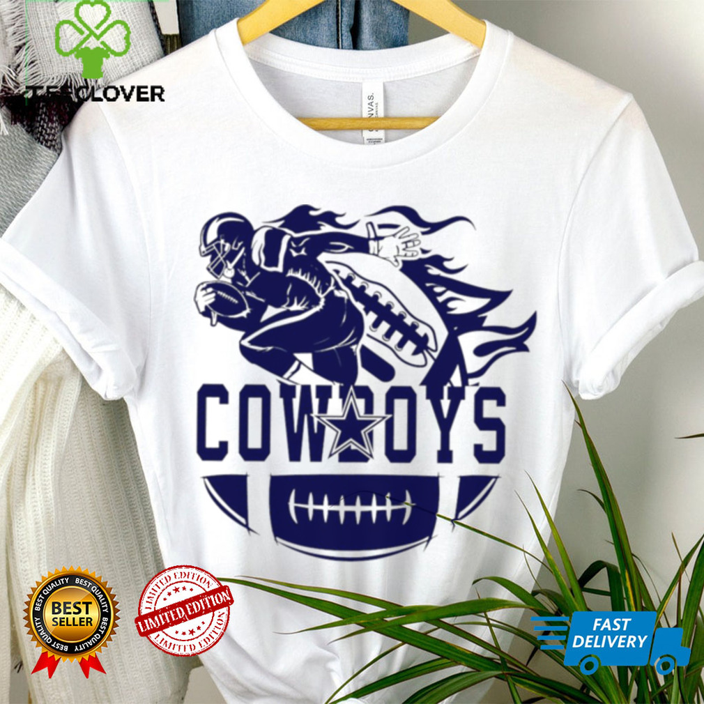 Dallas Cowboys football player half a ball logo shirt