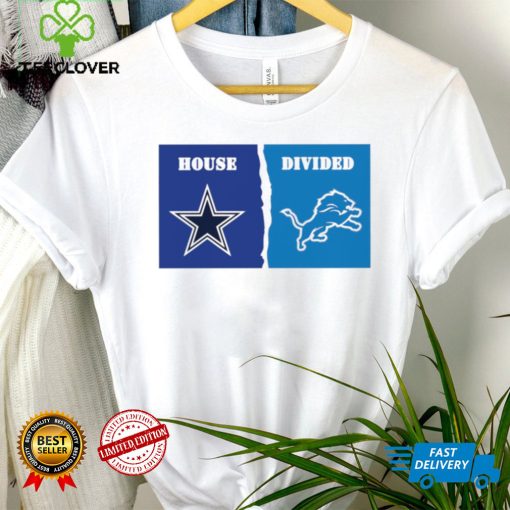 Dallas Cowboys vs Detroit Lions football house divided logo 2024 hoodie, sweater, longsleeve, shirt v-neck, t-shirt