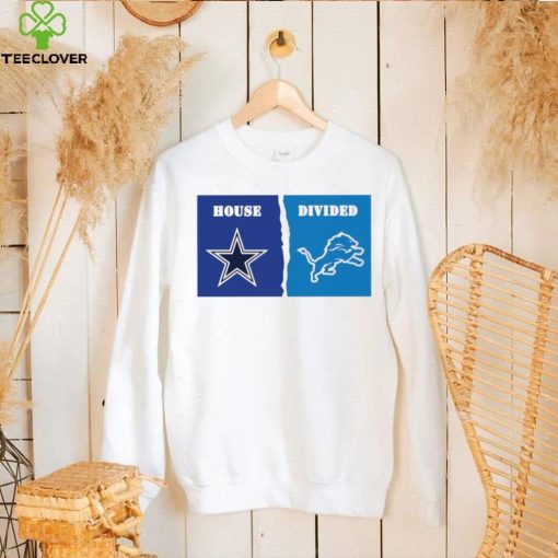 Dallas Cowboys vs Detroit Lions football house divided logo 2024 hoodie, sweater, longsleeve, shirt v-neck, t-shirt