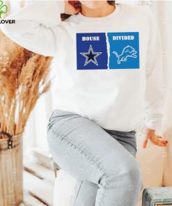 Dallas Cowboys vs Detroit Lions football house divided logo 2024 hoodie, sweater, longsleeve, shirt v-neck, t-shirt