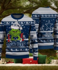 Dallas Cowboys x The Grinch For Merry Christmas 2024 With Love Ugly Sweater