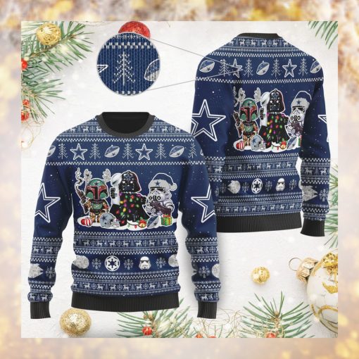 Dallas CowboysI Star Wars Ugly Christmas Sweater Sweathoodie, sweater, longsleeve, shirt v-neck, t-shirt Holiday Party 2021 Plus Size Darth Vader Boba Fett Stormtrooper
