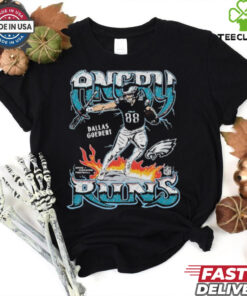 Dallas Goedert Angry Runs Philadelphia Eagles Philly NFL T-shirt featuring a powerful design that highlights Goedert’s hard-hitting style and the fierce spirit of the Philadelphia Eagles. Show your pride for the Eagles and their star tight end with this bold, fan-favorite apparel.