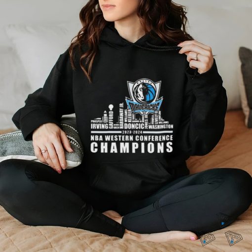 Dallas Mavericks Players Name Skyline 2023 2024 NBA Western Conference Champions hoodie, sweater, longsleeve, shirt v-neck, t-shirt