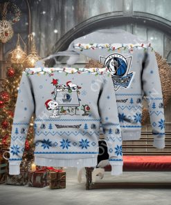 Dallas Mavericks Snoopy Christmas Light Woodstock Ugly Christmas Sweater Jumper