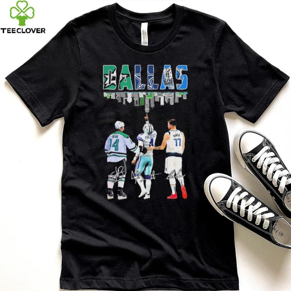 Dallas Skyline Sports Jamie Benn Dak Prescott And Luka Dončić Signatures  Shirt - Limotees