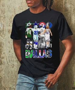 Dallas Stars Dallas Cowboys Texas Rangers Dallas Mavericks signature Dallas City 2023 shirt