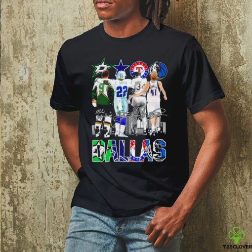 Dallas Stars Dallas Cowboys Texas Rangers Dallas Mavericks signature Dallas City 2023 shirt