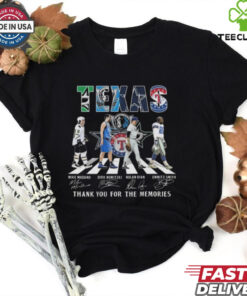 Dallas Stars Dallas Mavericks Dallas Cowboys Texas Rangers Thank You 2024 Walking Signatures Shirt