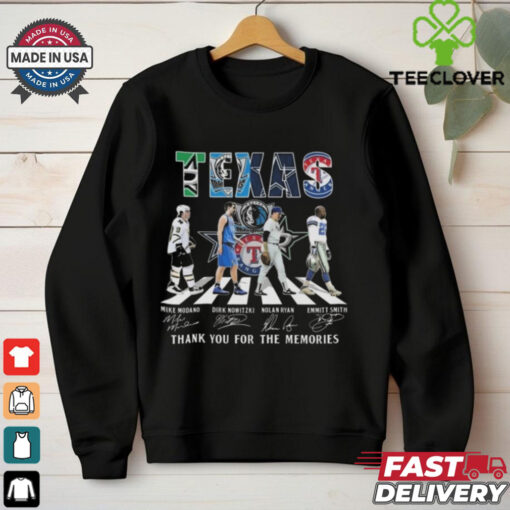 Dallas Stars Dallas Mavericks Dallas Cowboys Texas Rangers Thank You 2024 Walking Signatures Shirt