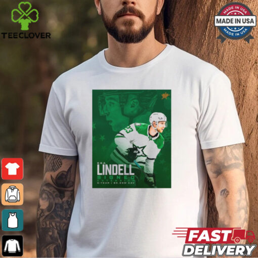 Dallas Stars NHL Esa Lindell Signed Extension 5 Year Poster t shirt