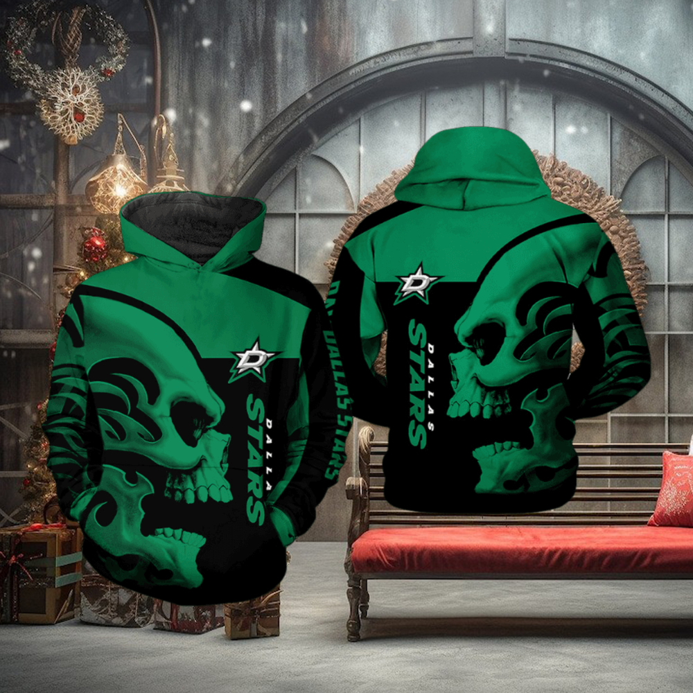 Dallas Stars NHL Skull 3D Printed Hoodie Dallas Stars NHL Skull 3D Printed Hoodie