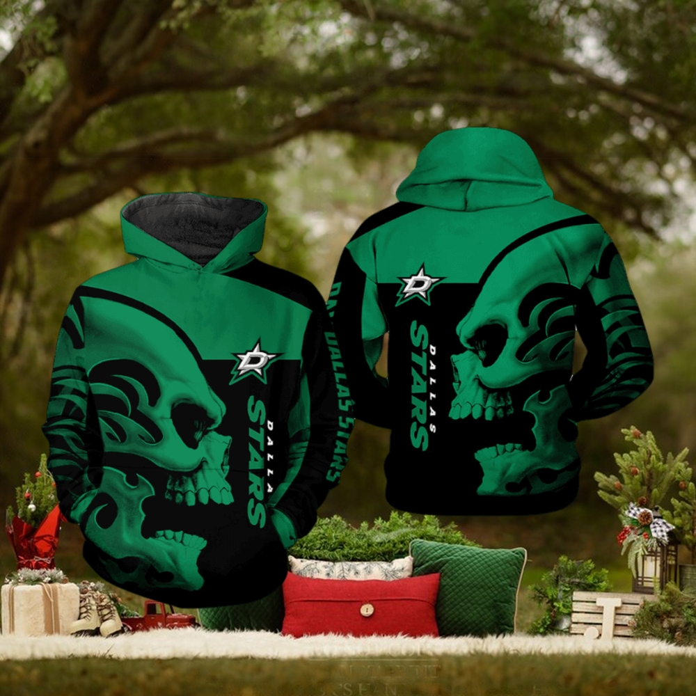 Dallas Stars NHL Skull 3D Printed Hoodie Dallas Stars NHL Skull 3D Printed Hoodie