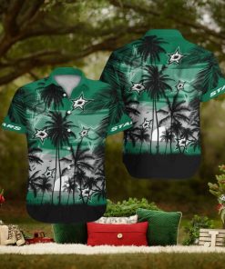 Dallas Stars Short Sleeve Button Up Tropical Hawaiian Shirt