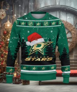 Dallas Stars Ugly Christmas Sweater Tree Santa Hat Car For Fans Gift Familys Holidays