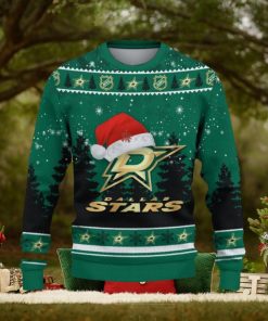 Dallas Stars Ugly Christmas Sweater Tree Santa Hat Car For Fans Gift Familys Holidays