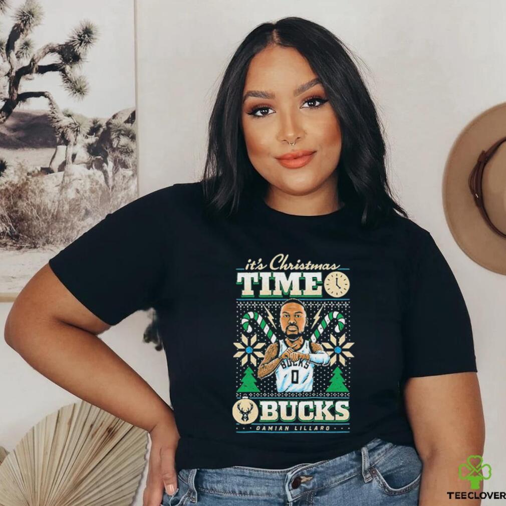 Damian Lillard Milwaukee Bucks It’s Christmas Time Shirt Damian Lillard Milwaukee Bucks It’s Christmas Time Shirt