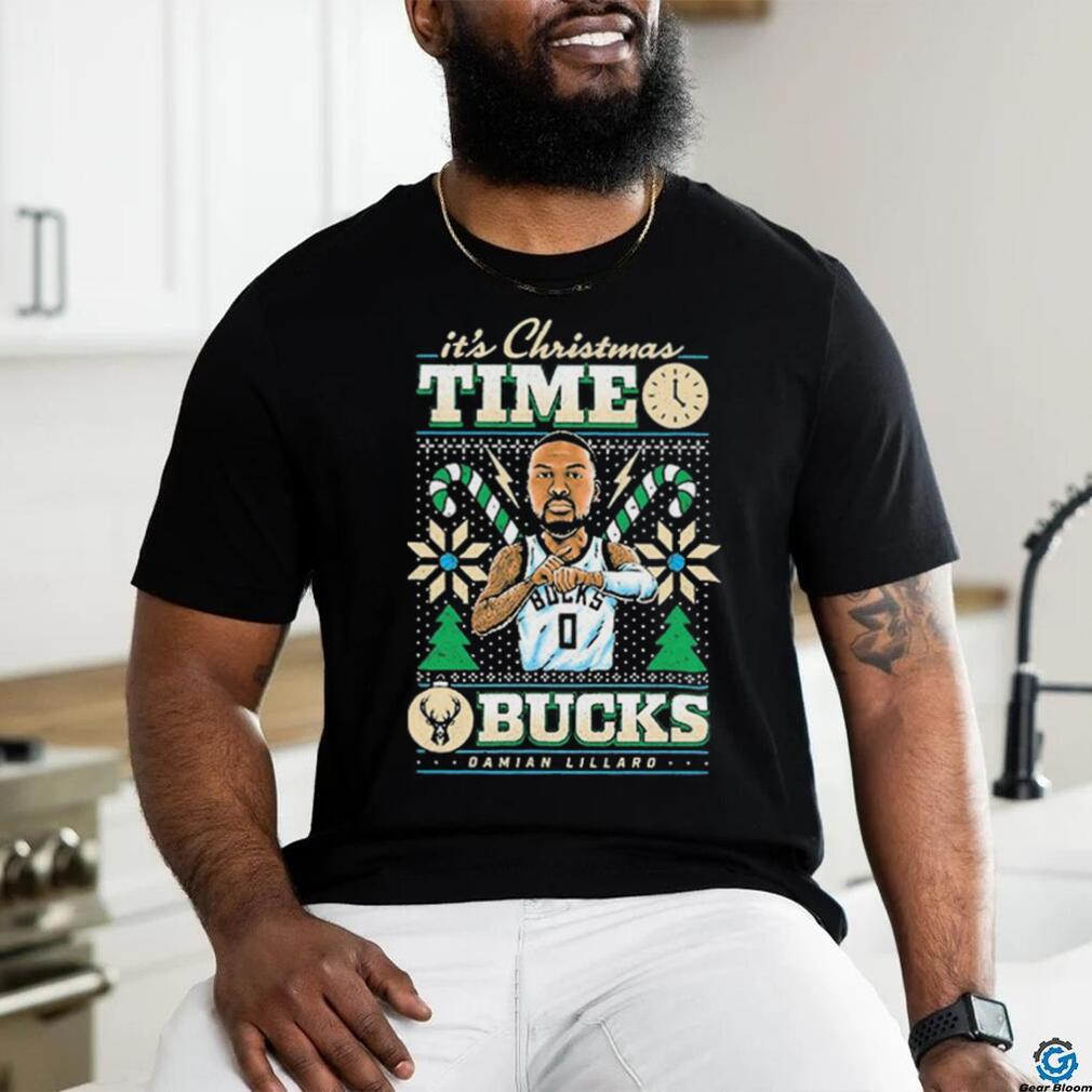 Damian Lillard Milwaukee Bucks It’s Christmas Time Shirt Damian Lillard Milwaukee Bucks It’s Christmas Time Shirt