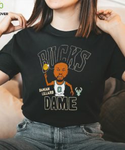 Damian Lillard Milwaukee Bucks play basketball cartoon shirt