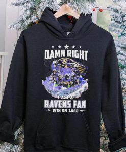 Damn Right I Am A Baltimore Ravens 2023 2024 Playoffs Fan Win Or Lose Signatures Shirt