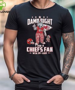 Damn Right I Am A Chiefs Fan Win Or Lose 2024 Mascot Shirt 1 Damn Right I Am A Chiefs Fan Win Or Lose 2024 Mascot Shirt
