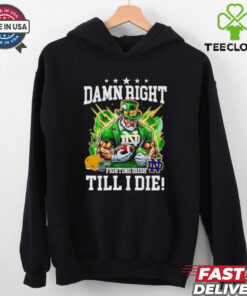 Damn Right Fighting Irish Till I Die Mascot Shirt 2D T-Shirt, Notre Dame fan tee, Fighting Irish apparel, college football fan shirt, mascot-themed T-shirt