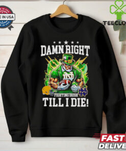 Damn Right Fighting Irish Till I Die Mascot Shirt 2D T-Shirt, Notre Dame fan tee, Fighting Irish apparel, college football fan shirt, mascot-themed T-shirt