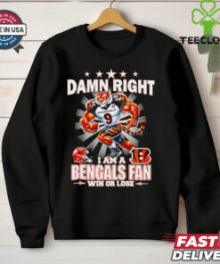**Damn Right I Am a Cincinnati Bengals Win or Lose Mascot Shirt** – Celebrate your Bengals pride with this bold, fan-favorite design featuring the team mascot. A must-have for loyal fans who stand by their team no matter what!
