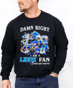 Damn right I am a Lions fan now and forever team players hoodie, sweater, longsleeve, shirt v-neck, t-shirt